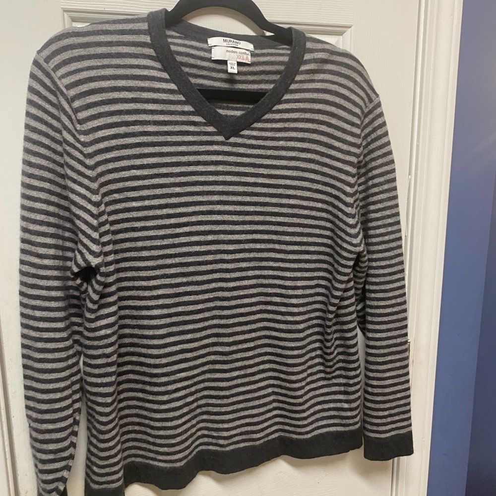 Murano Collezione Modern Comfort Wool Blend Sweater pull over v-neck XL